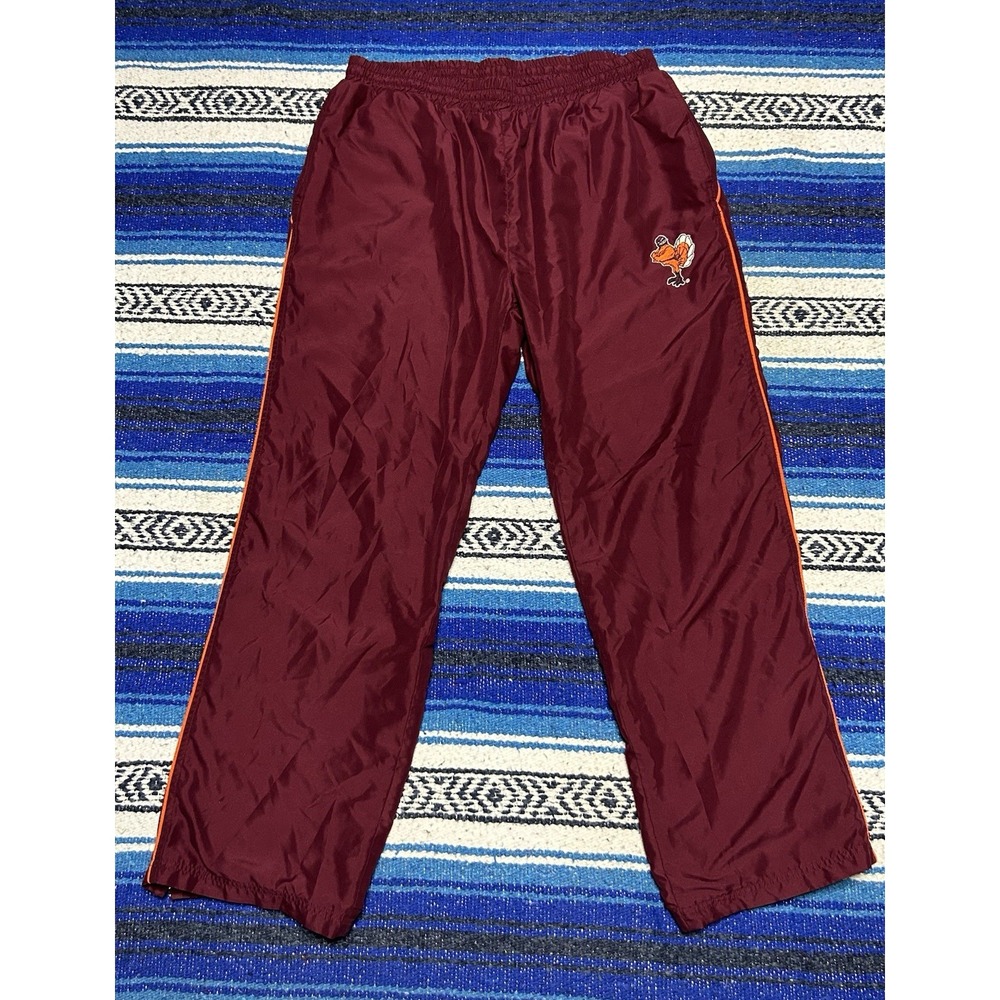 Y2K Virginia Tech Hokies XL Windbreaker Pants Team Pride Maroon VT HokieBird